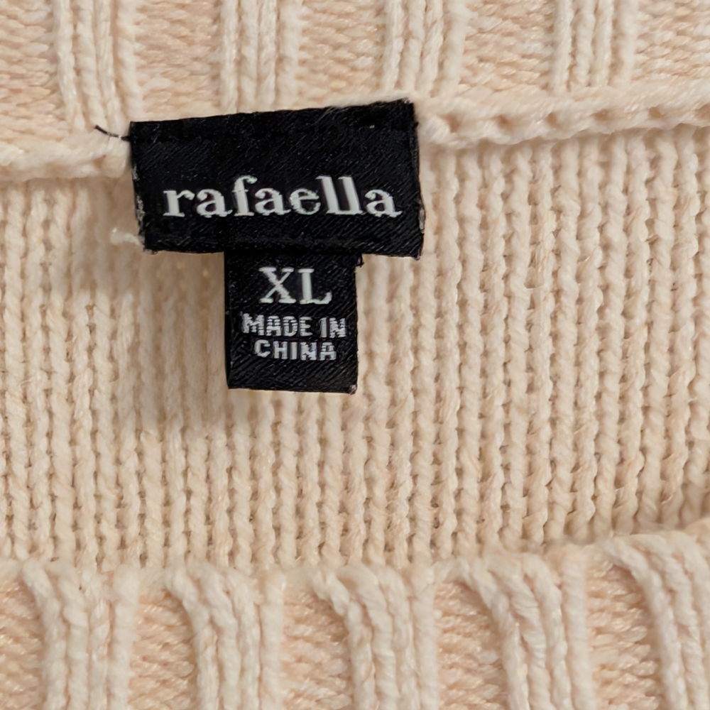 Rafaella Cream Ribbed Knit LS Sweater - Picture 5 of 8